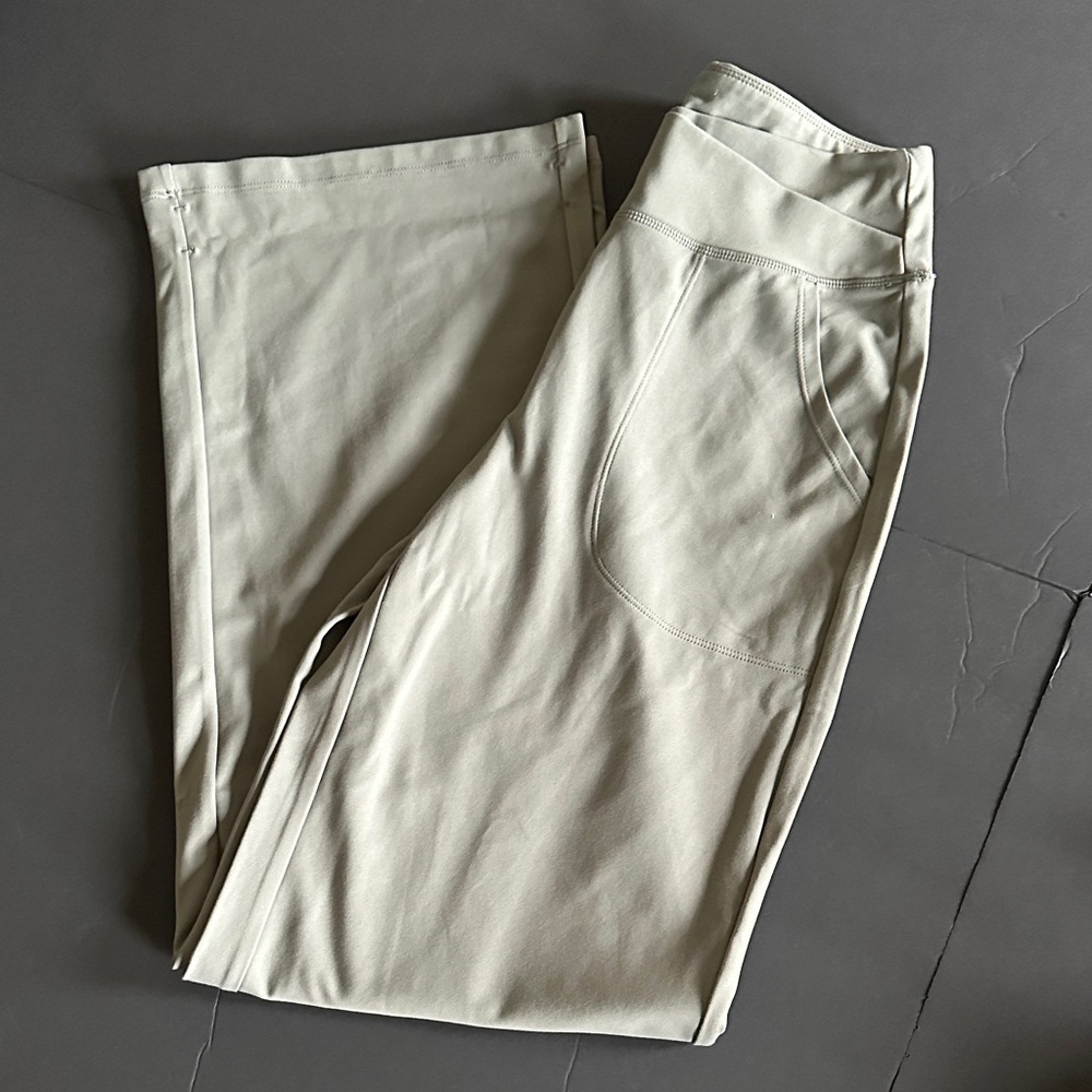 Women's Sage Green Loose Yoga Wide Leg Pants with pockets Casual Lounge Small